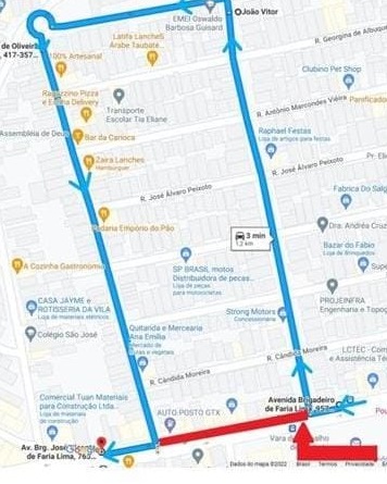 SEMOB interdita trecho da Avenida Faria Lima neste domingo