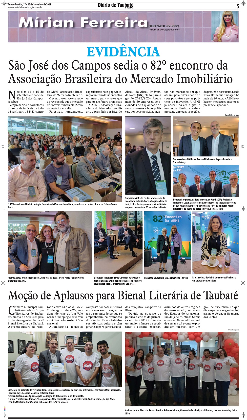 EVIDÊNCIA – São José dos Campos sedia o 82º encontro da Associação Brasileira do Mercado Imobiliário