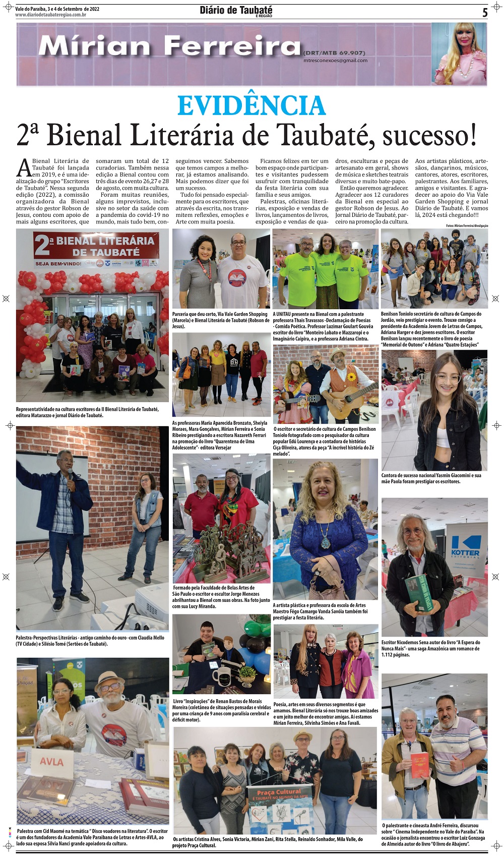 Evidência – 2ª Bienal Literária de Taubaté, sucesso!