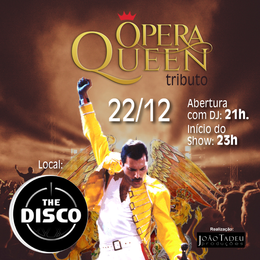 Festa de final de ano com Queen em Taubaté no dia 22