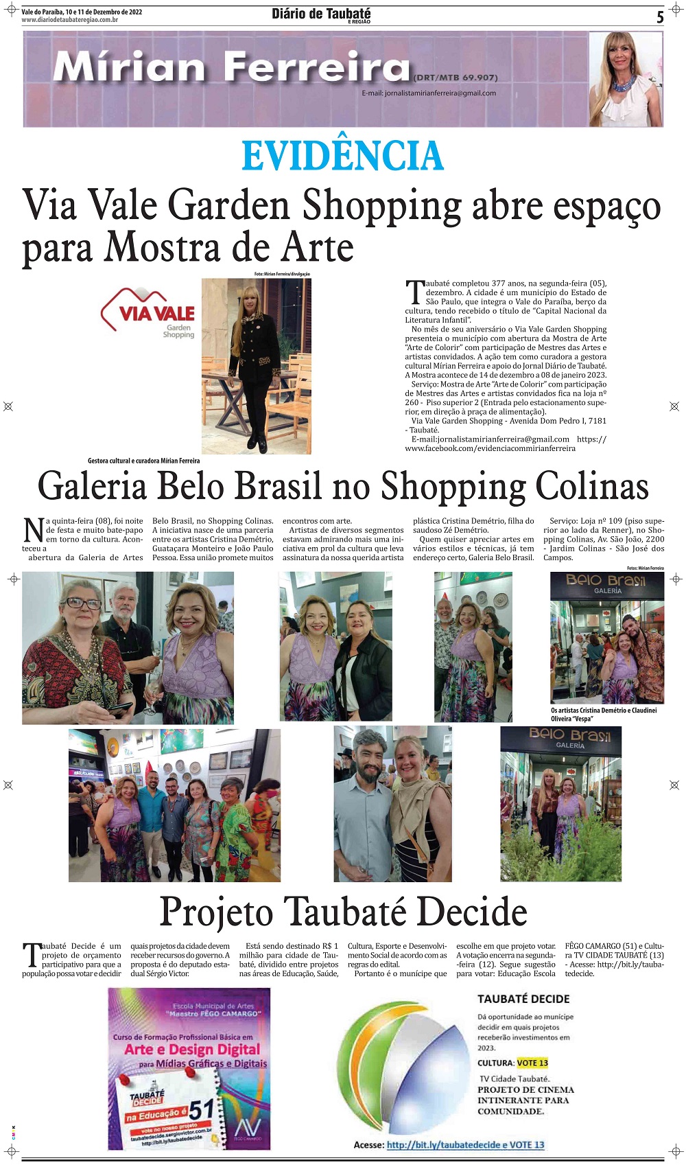 Evidência – Via Vale Garden Shopping abre espaço para Mostra de Arte