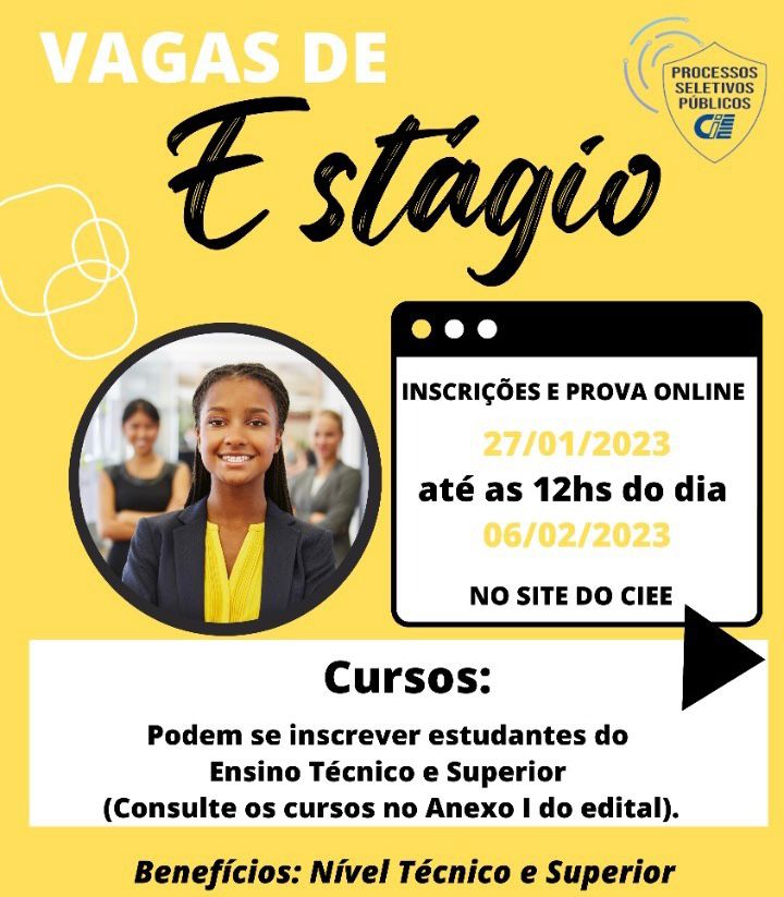 CIEE abre seletiva de estagiários para Prefeitura de Taubaté