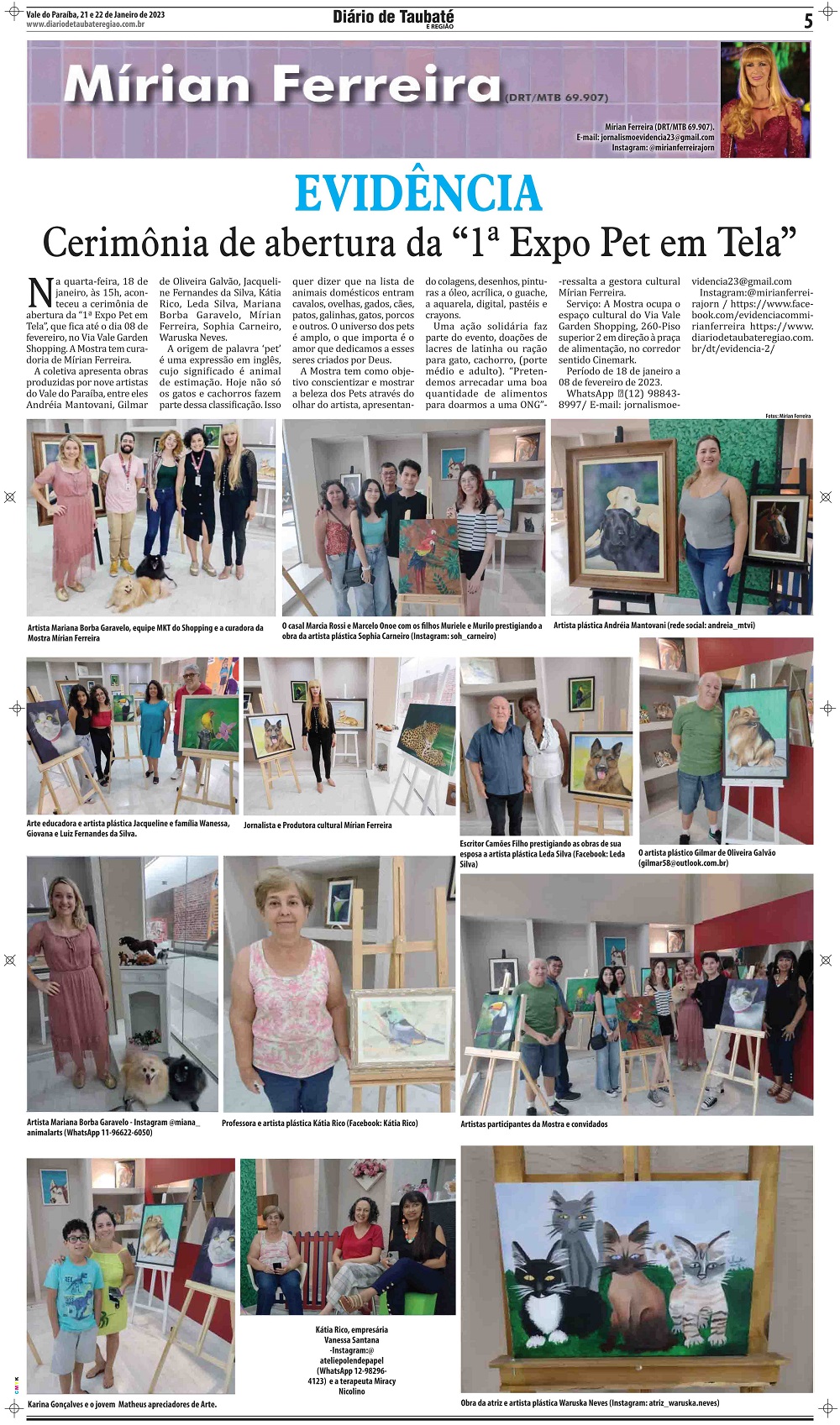 Evidência – Cerimônia de abertura da “1ª Expo Pet em Tela”