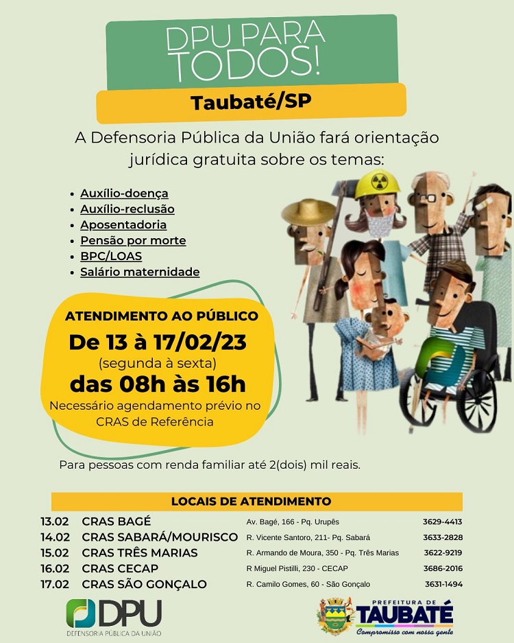 Prefeitura apoia ação da Defensoria Pública da União