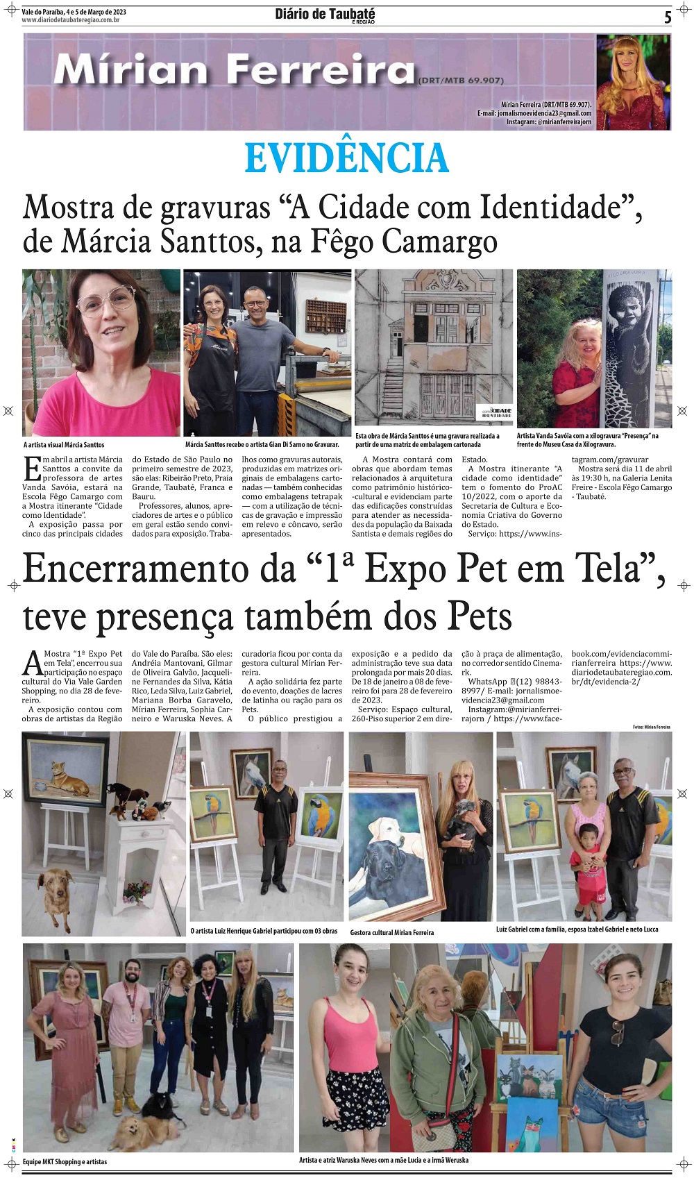 Evidência – Mostra de gravuras “A Cidade com Identidade”, de Márcia Santtos, na Fêgo Camargo