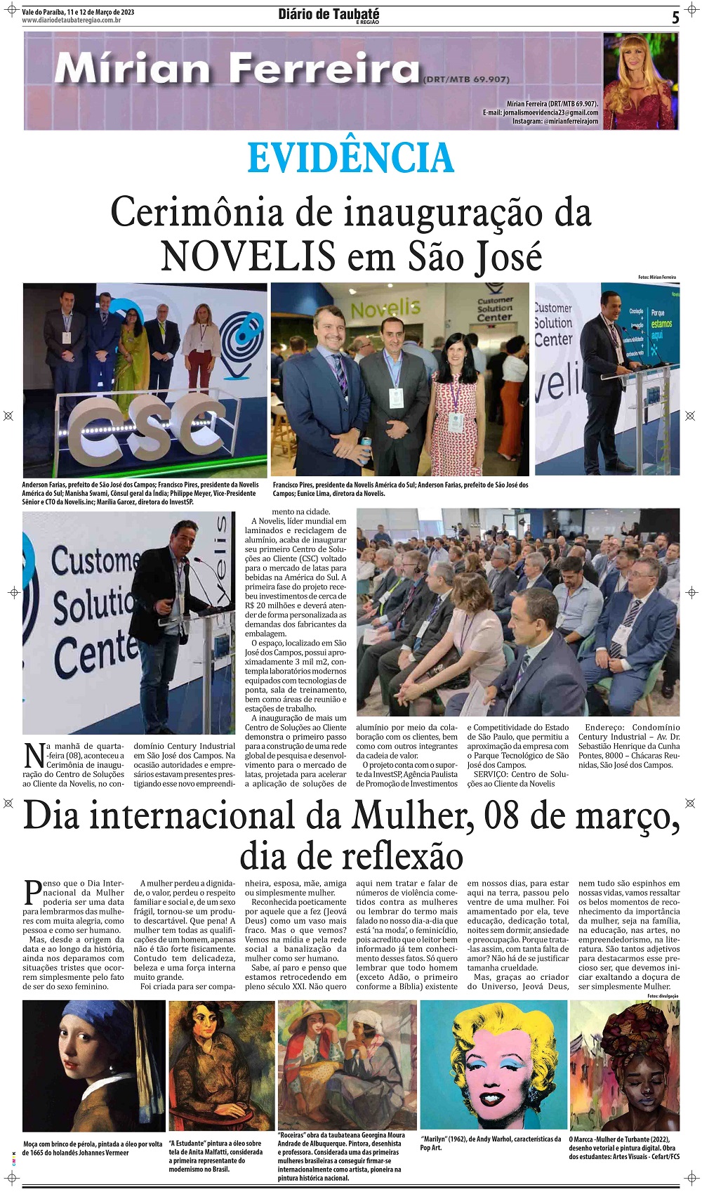 Evidência – Cerimônia de inauguração da Novelis em São José