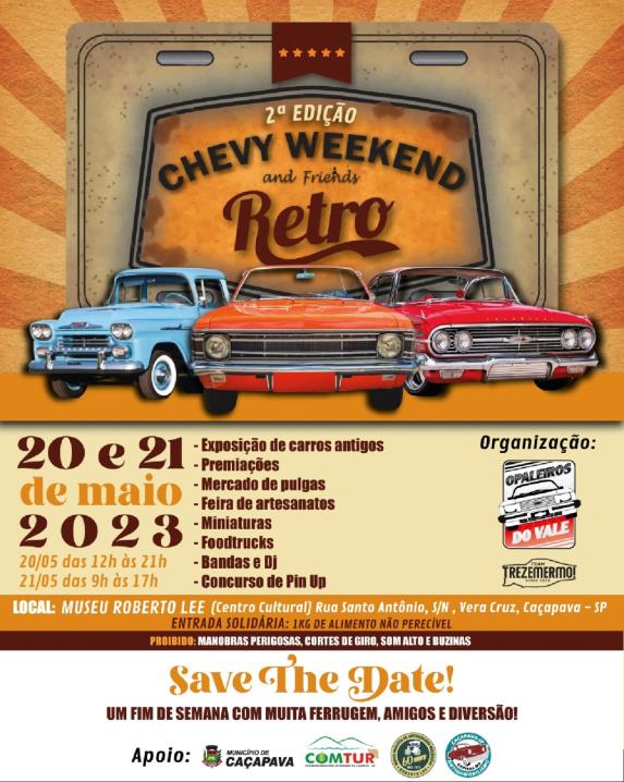 Museu Roberto Lee recebe segunda edição do evento Chevy Weekend nos dias 20 e 21 de maio