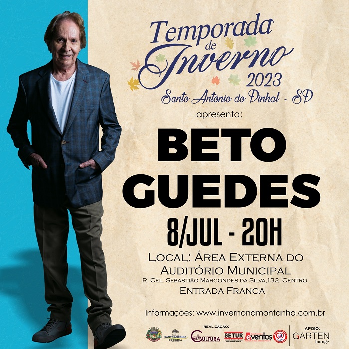 Beto Guedes celebra 50 anos de carreira com show em Santo Antônio do Pinhal