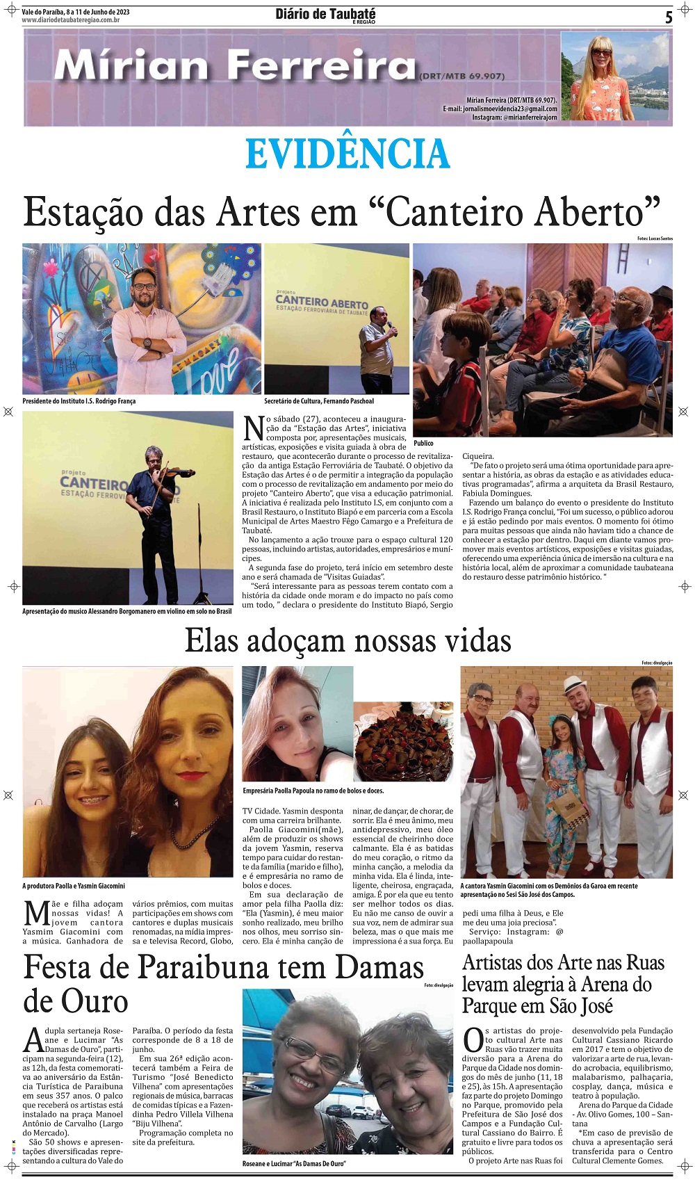 Evidência – Estação das Artes em “Canteiro Aberto”