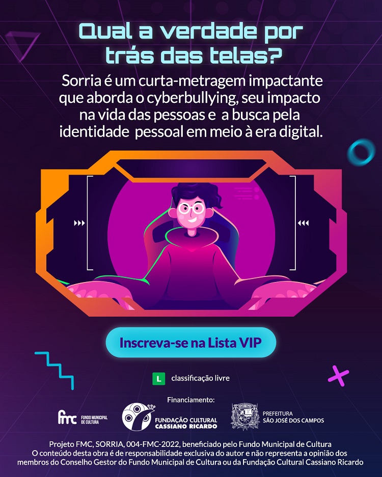 Curta-metragem “Sorria contra o Cyberbullying” aborda cuidados parentais em relações virtuais