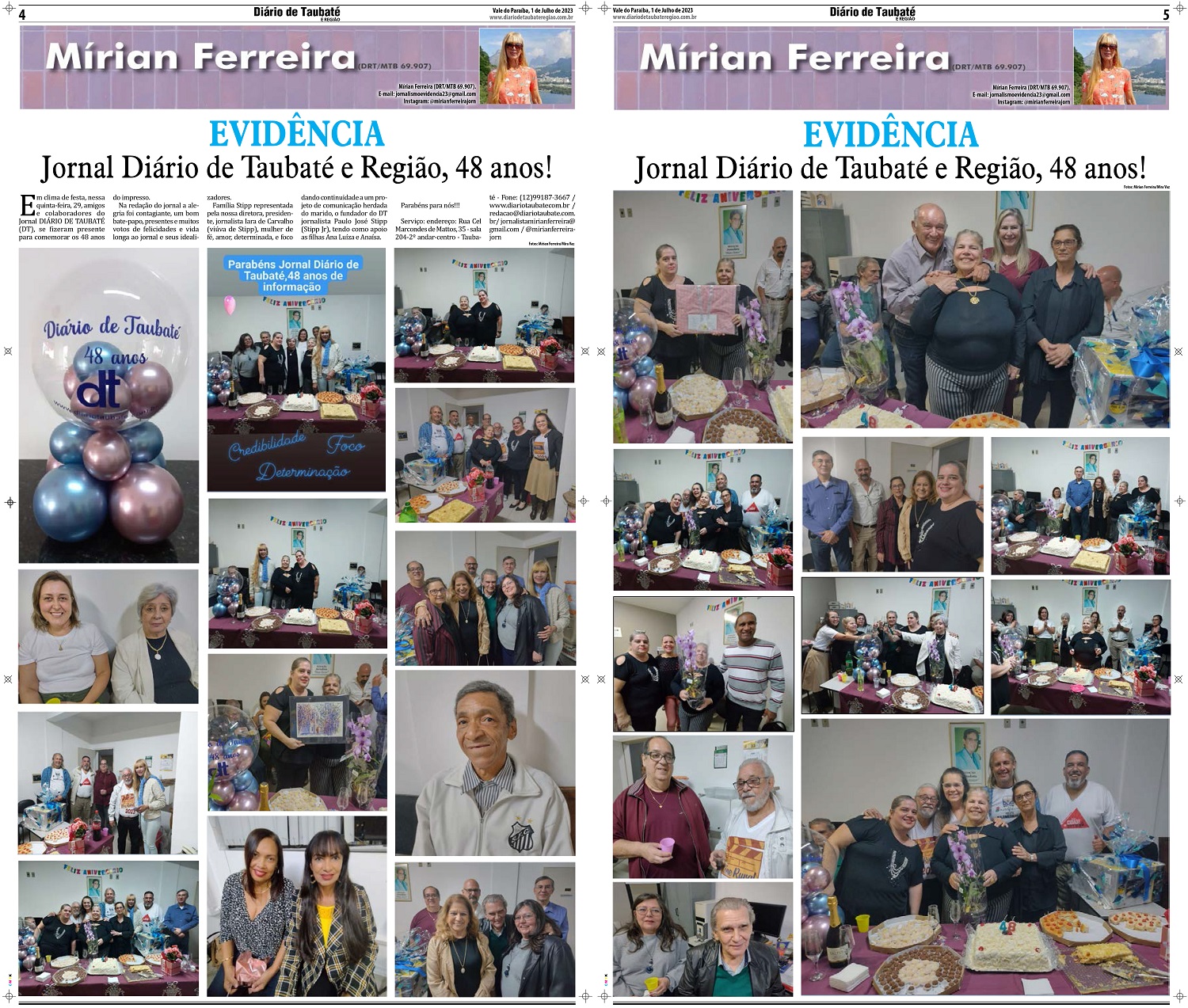 Evidência – Jornal Diário de Taubaté e Região, 48 anos!