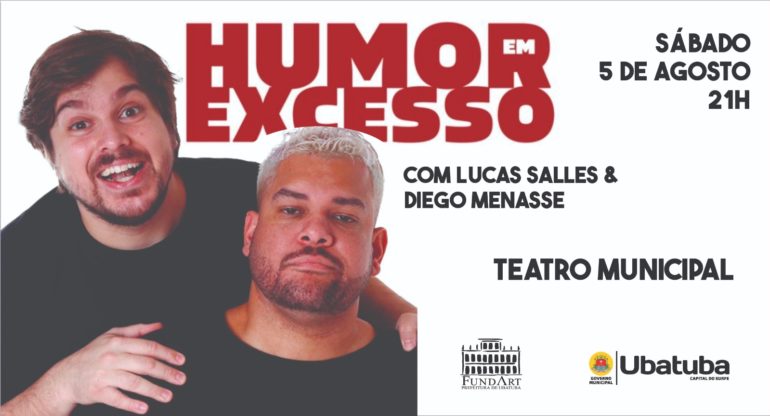 Lucas Salles e Diego Menasse apresentam o show “Humor em excesso”, neste sábado, 5