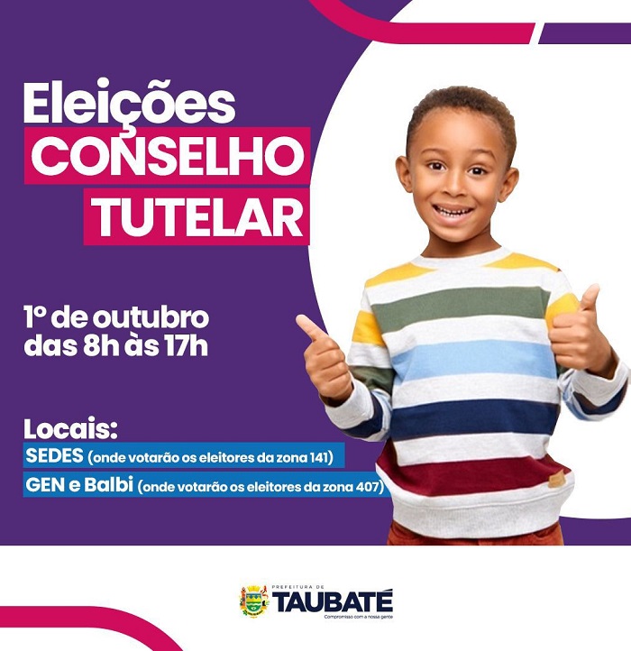 Eleição para Conselheiro Tutelar de Taubaté acontece neste domingo