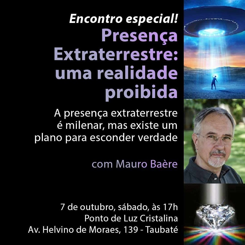 Ufologia – “Presença Extraterrestre: uma realidade proibida” neste sábado em Taubaté
