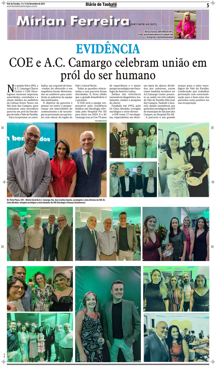 Evidência – COE e A.C. Camargo celebram união em pról do ser humano