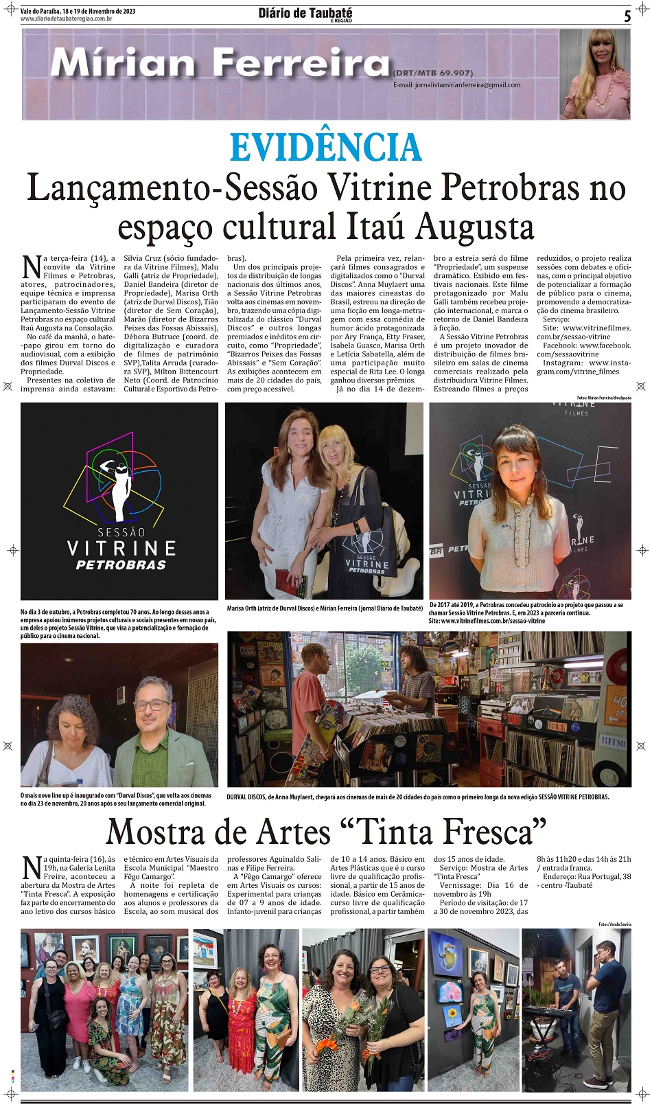 Evidência: Lançamento- Sessão Vitrine Petrobras no espaço cultural Itaú Augusta