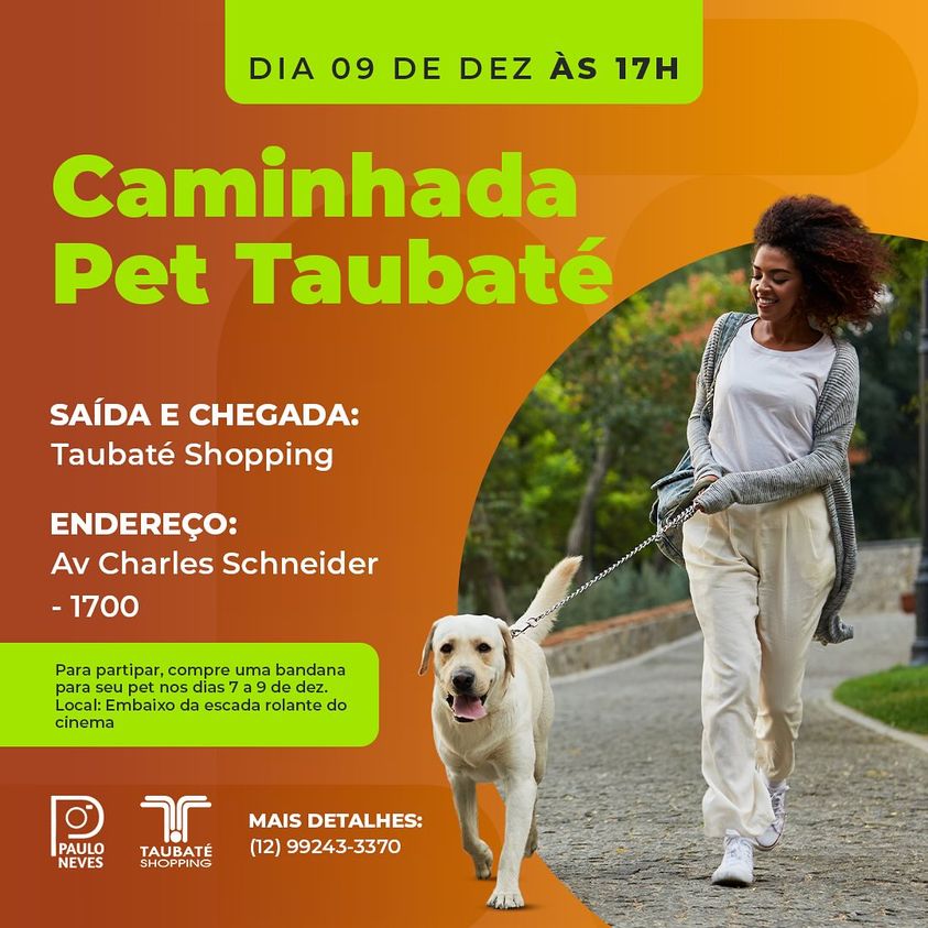 Taubaté Shopping recebe Caminhada Pet no próximo sábado, 9