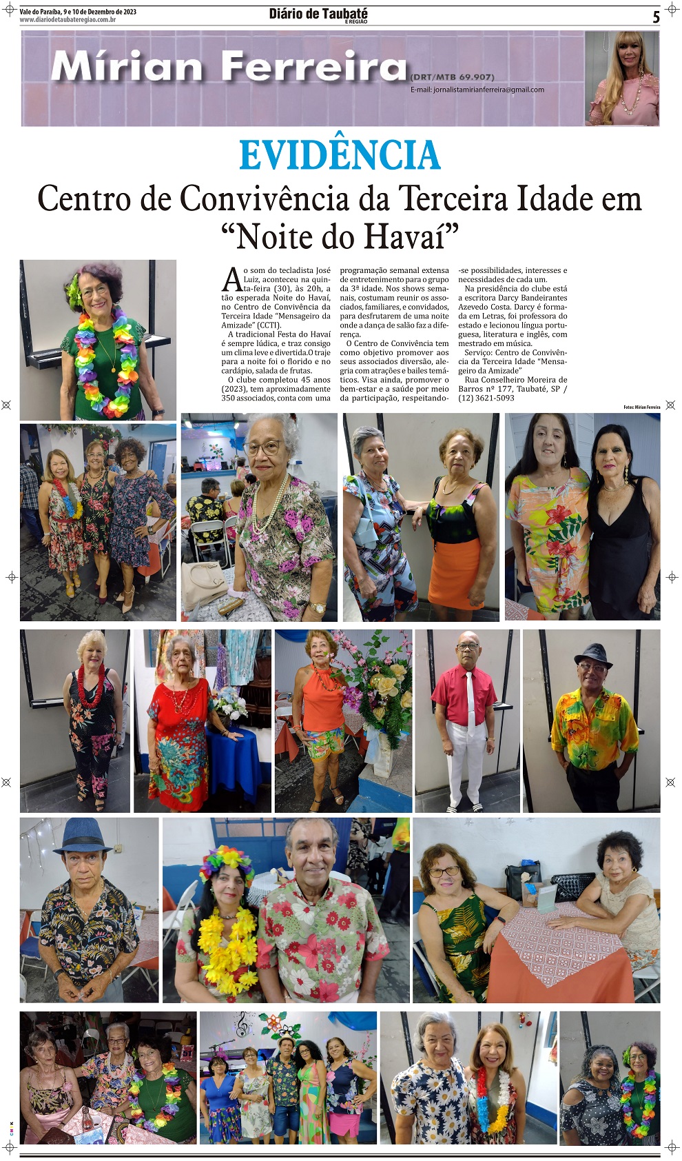 Evidência – Centro de Convivência da Terceira Idade em “Noite do Havaí”