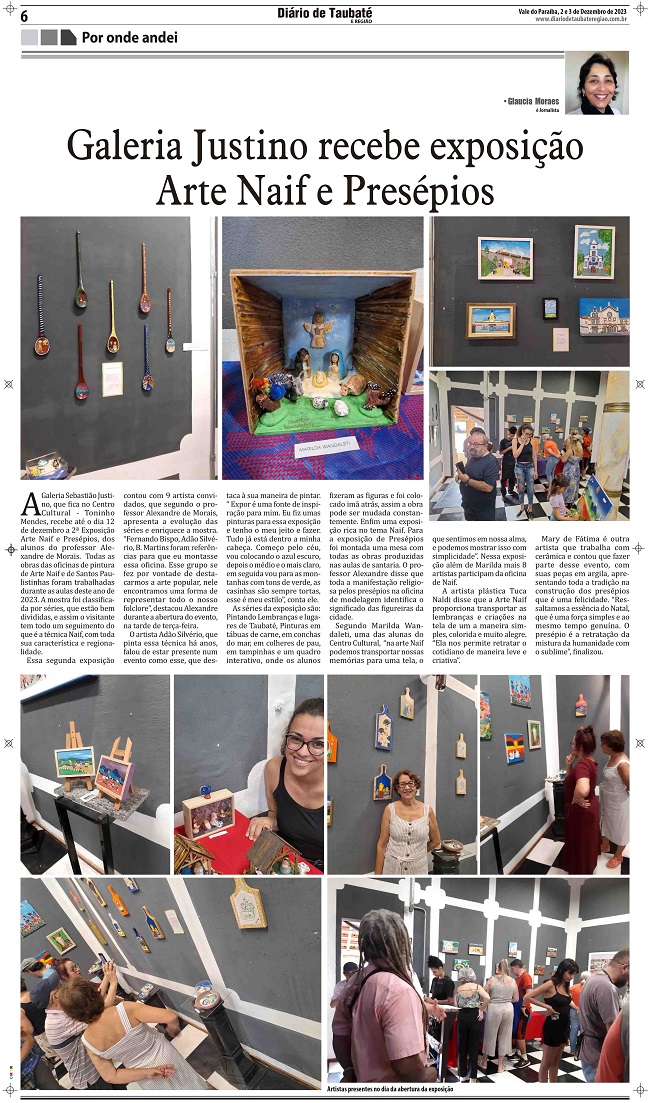 Por onde andei – Galeria Justino recebe exposição Arte Naif e Presépios