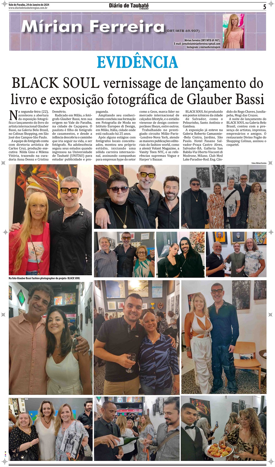 Evidência – Black Soul vernissage de lançamento do livro e exposição fotográfica de Glauber Bassi