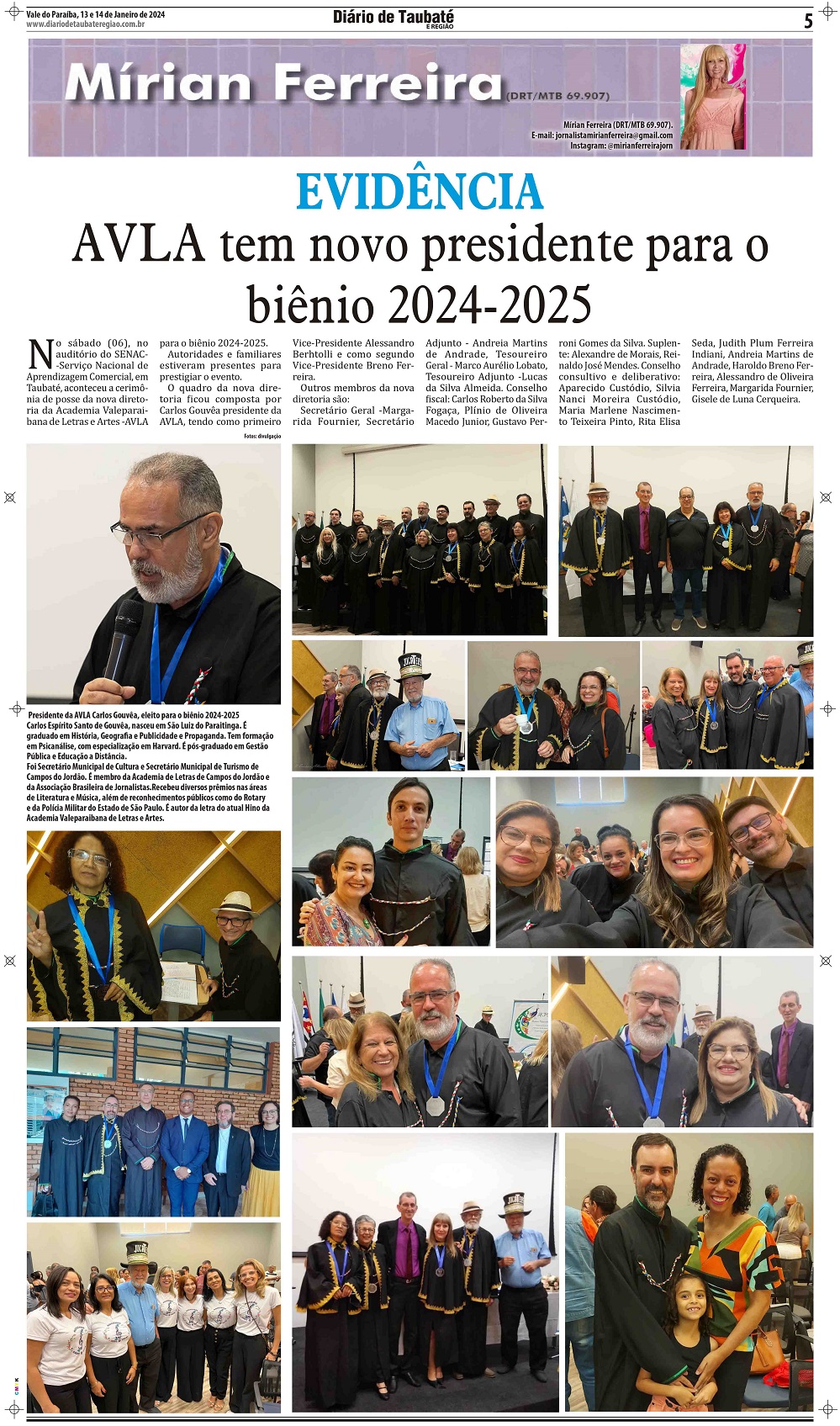 Evidência – AVLA tem novo presidente para o biênio 2024-2025
