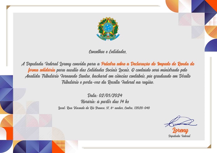 Imposto Solidário é tema de palestra em Taubaté