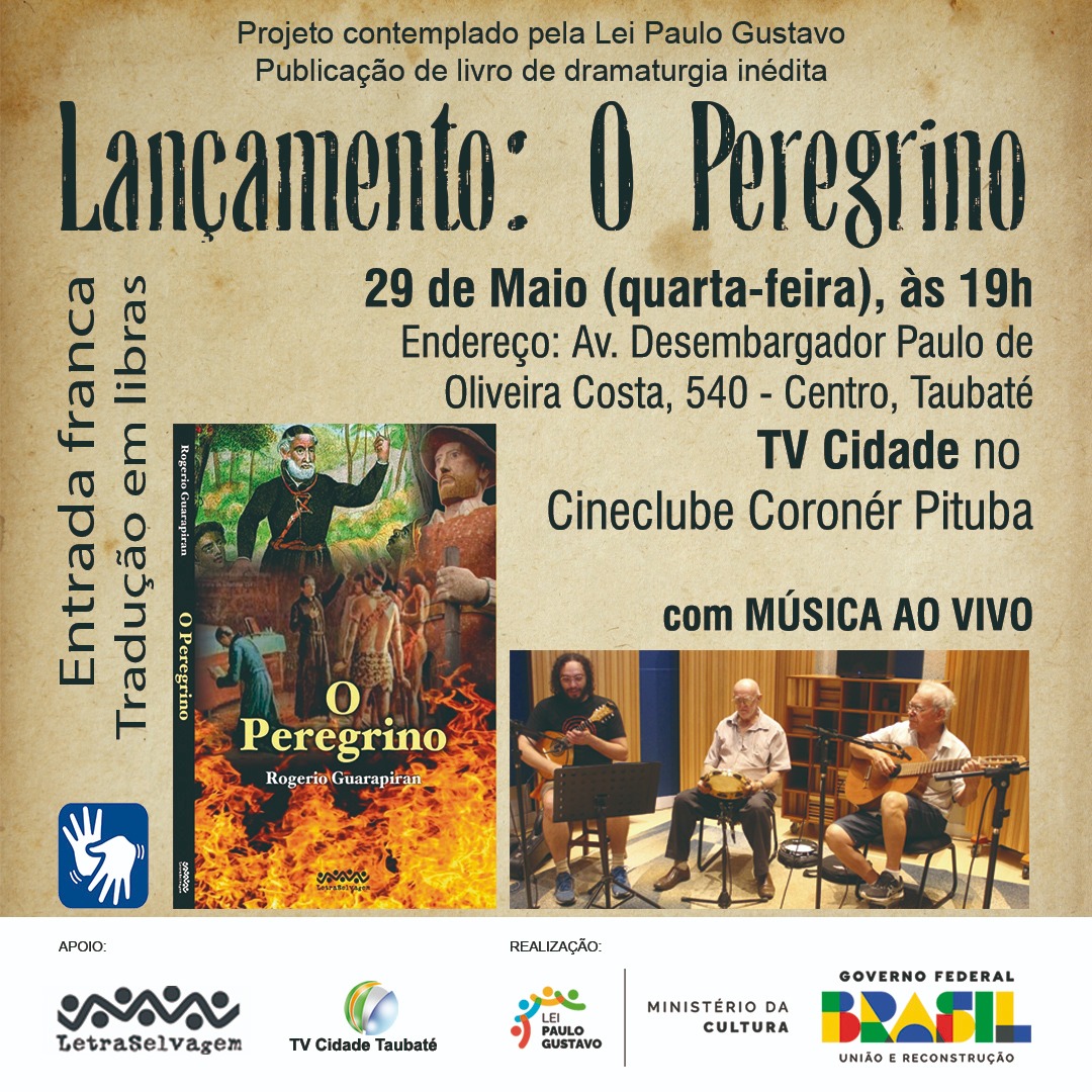 Dramaturgo Rogerio Guarapiran lança livro “O Peregrino”