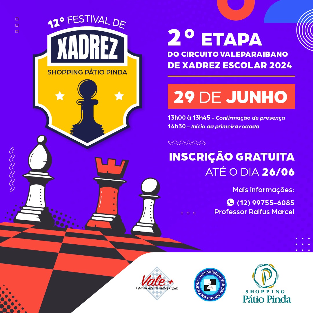 Shopping Pátio Pinda recebe 12º Festival de Xadrez