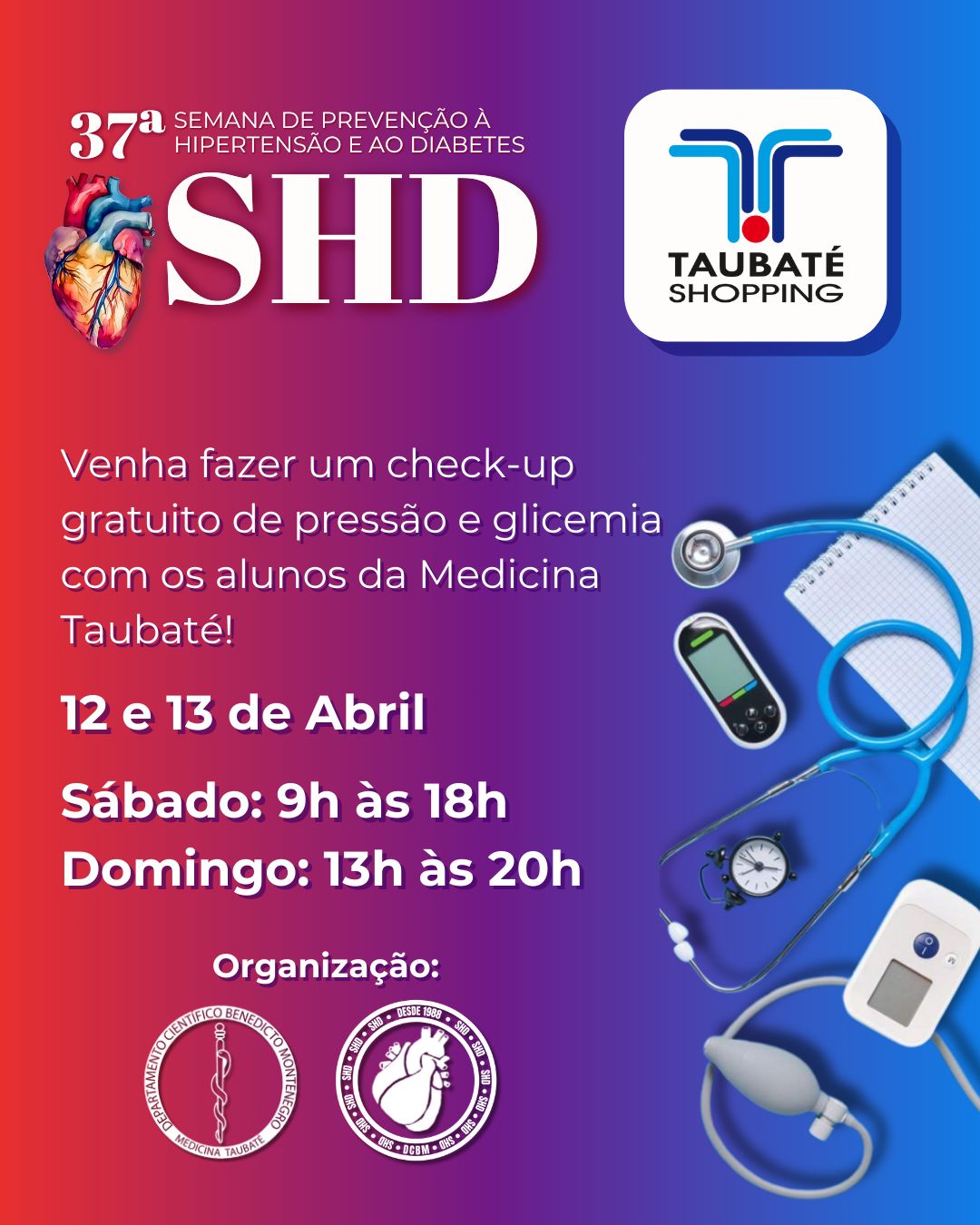 Alunos de Medicina realizam ação em prol da saúde no Taubaté Shopping neste fim de semana