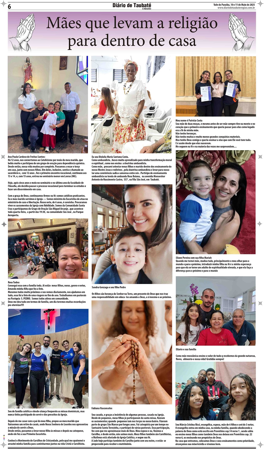 Mães que levam a religião para dentro de casa