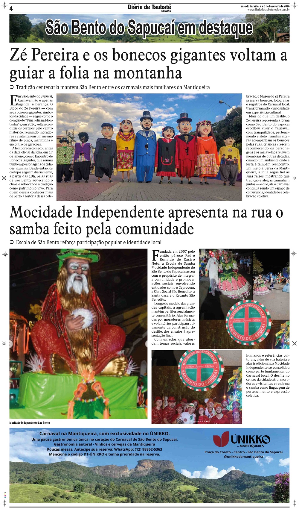 Zé Pereira e os bonecos gigantes voltam a guiar a folia na montanha