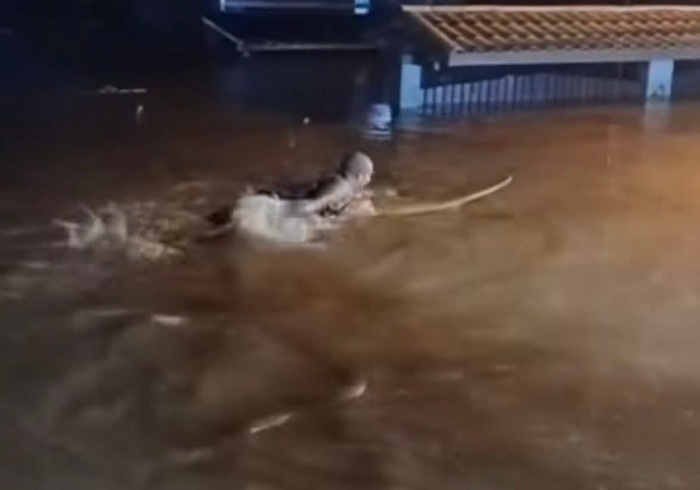 Ubatuba registra em 12 horas as chuvas previstas para 1 mês e bairro fica submerso