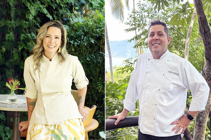 Chef Anouk (Donna Pinha) e Lucas Figueiredo (Portofino) cozinham a quatro mãos em jantar especial em Ilhabela