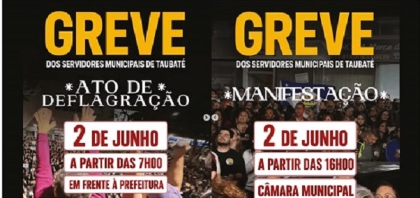 Servidores de Taubaté iniciam greve nesta terça-feira, 2