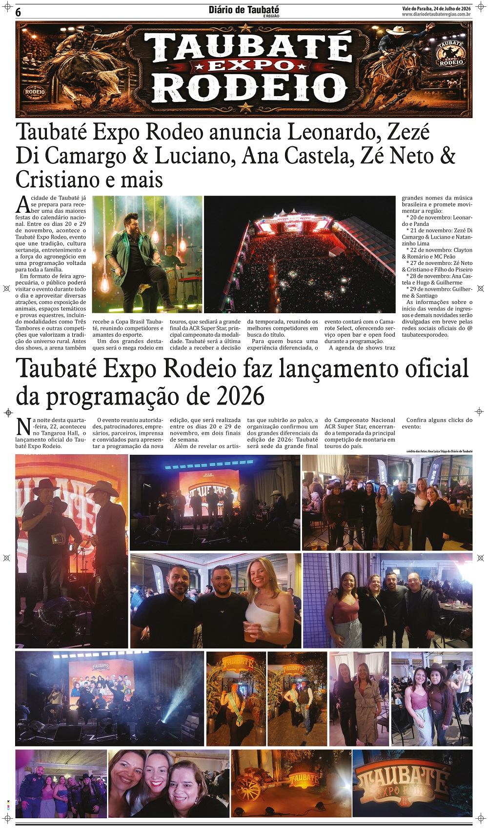 Taubaté Expo Rodeio faz lançamento oficial da programação de 2026