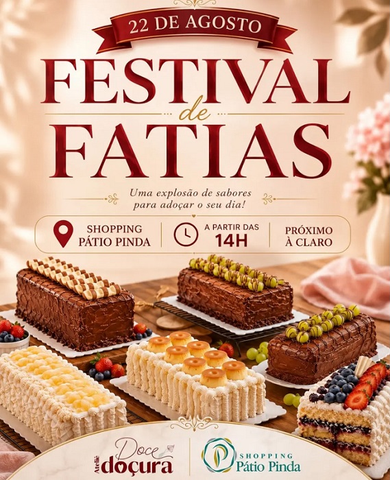 Festival de Fatias acontece no Shopping Pátio Pinda neste sábado, 22